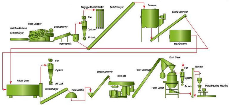 process of biomass pellet plant case