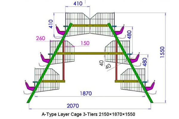 A type Layer Cage 3 Tiers