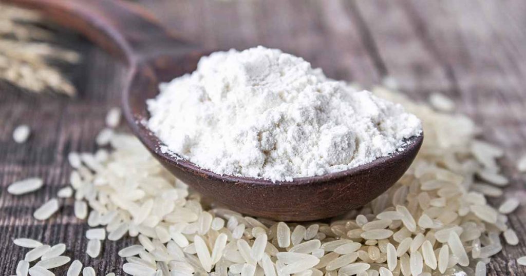 White Rice flour background