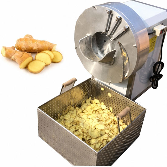 Ginger cleaning and slicing machine